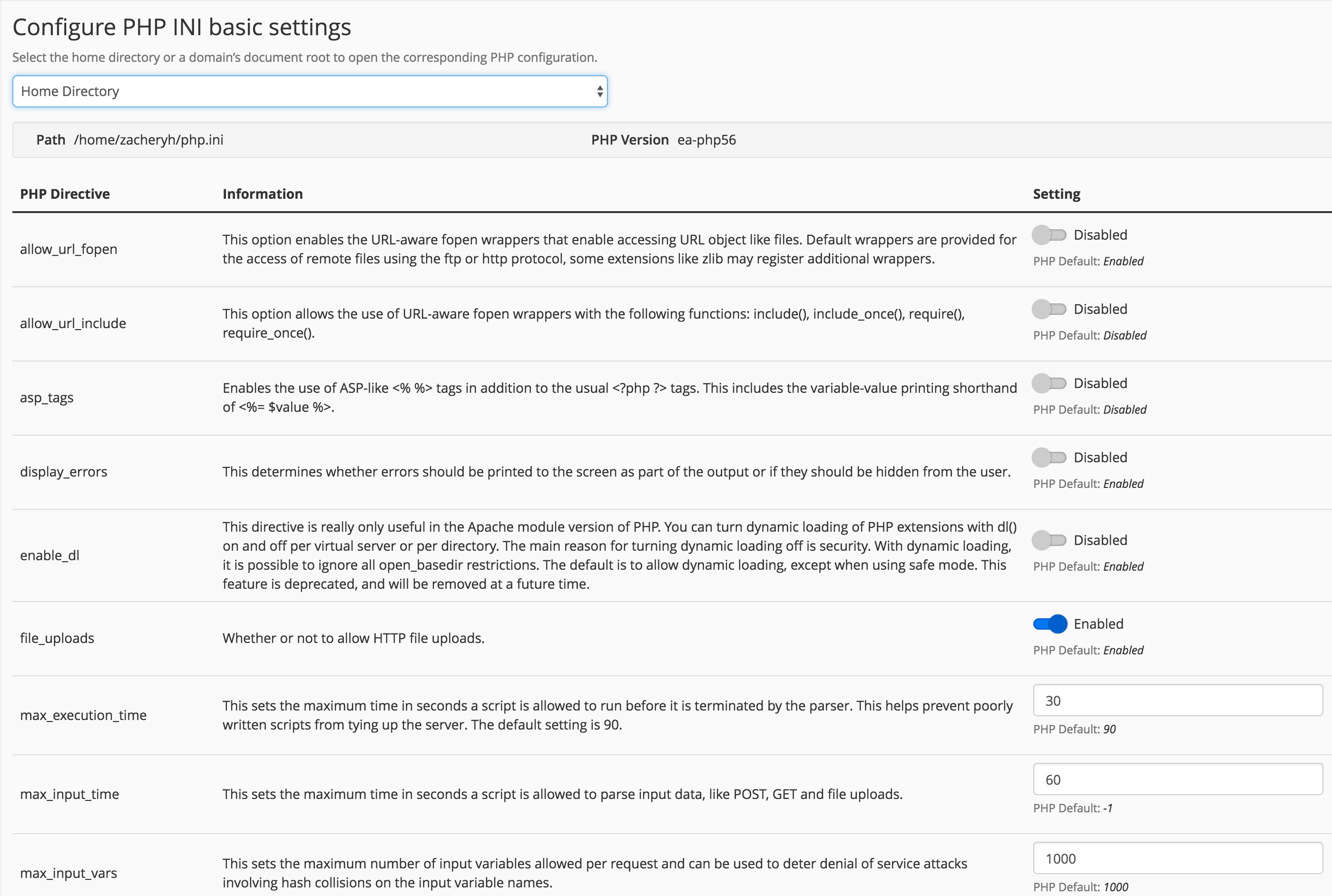 Php ini set. Конфигурация php. Configure php ini Basic settings.