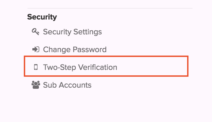 Two step verification